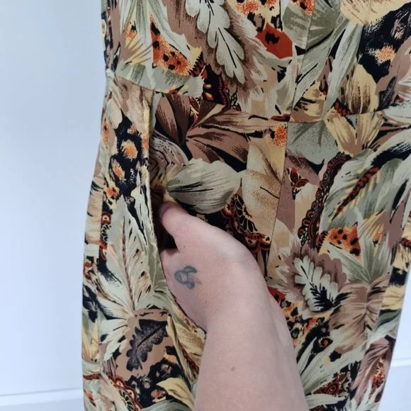 Dangerfield Neutral Multicolour Floral Paisley Sheath Dress Size 14 - Picture 6 of 7